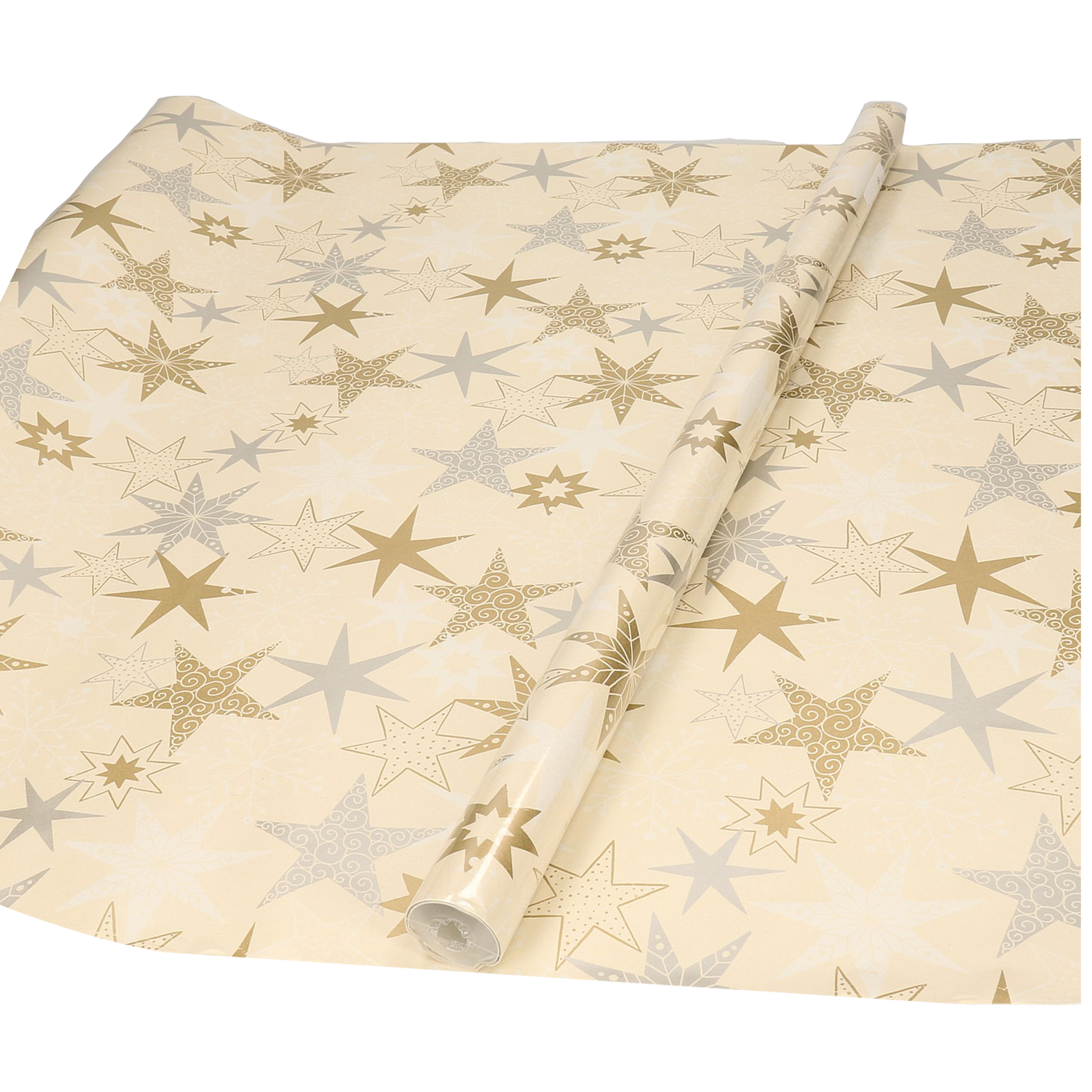 Kerst inpakpapier-cadeaupapier met sterren 200 x 70 cm
