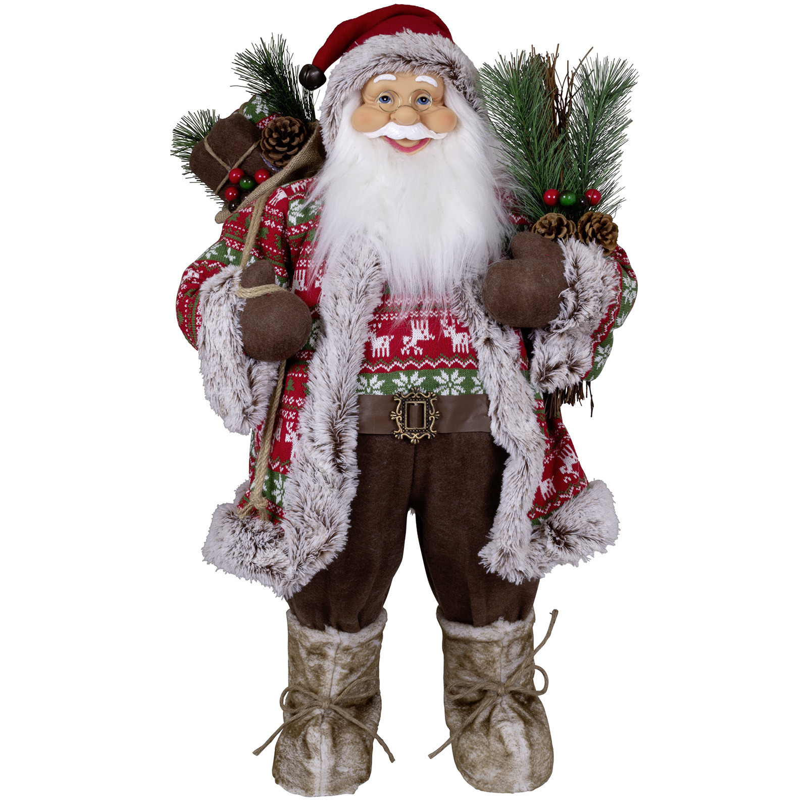 Kerstman pop Jan H80 cm rood staand kerst beeld -decoratie figuur