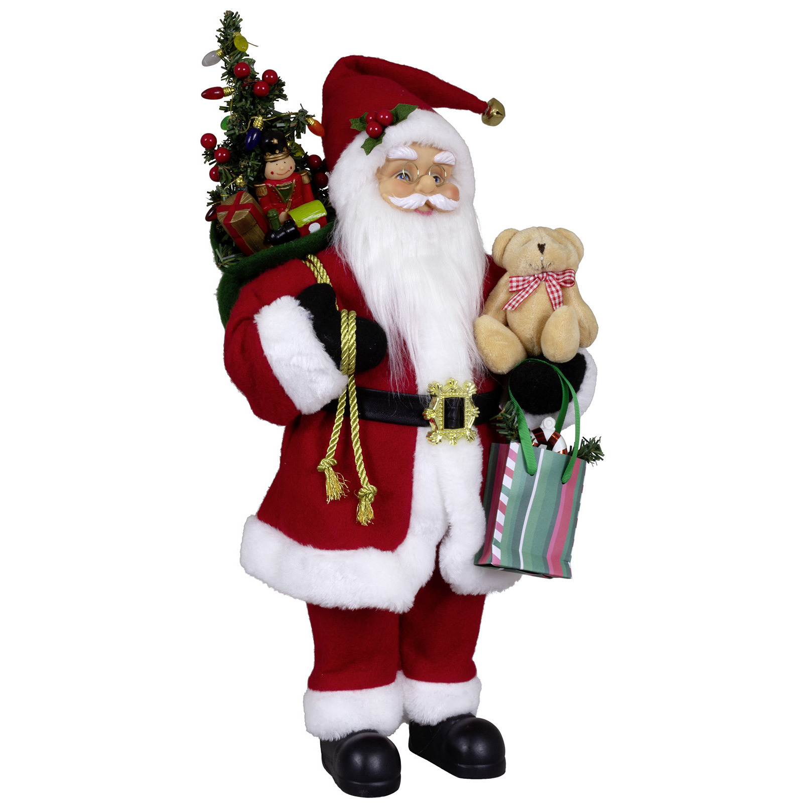 Kerstman pop Klaas H45 cm rood staand kerst beeld -decoratie figuur