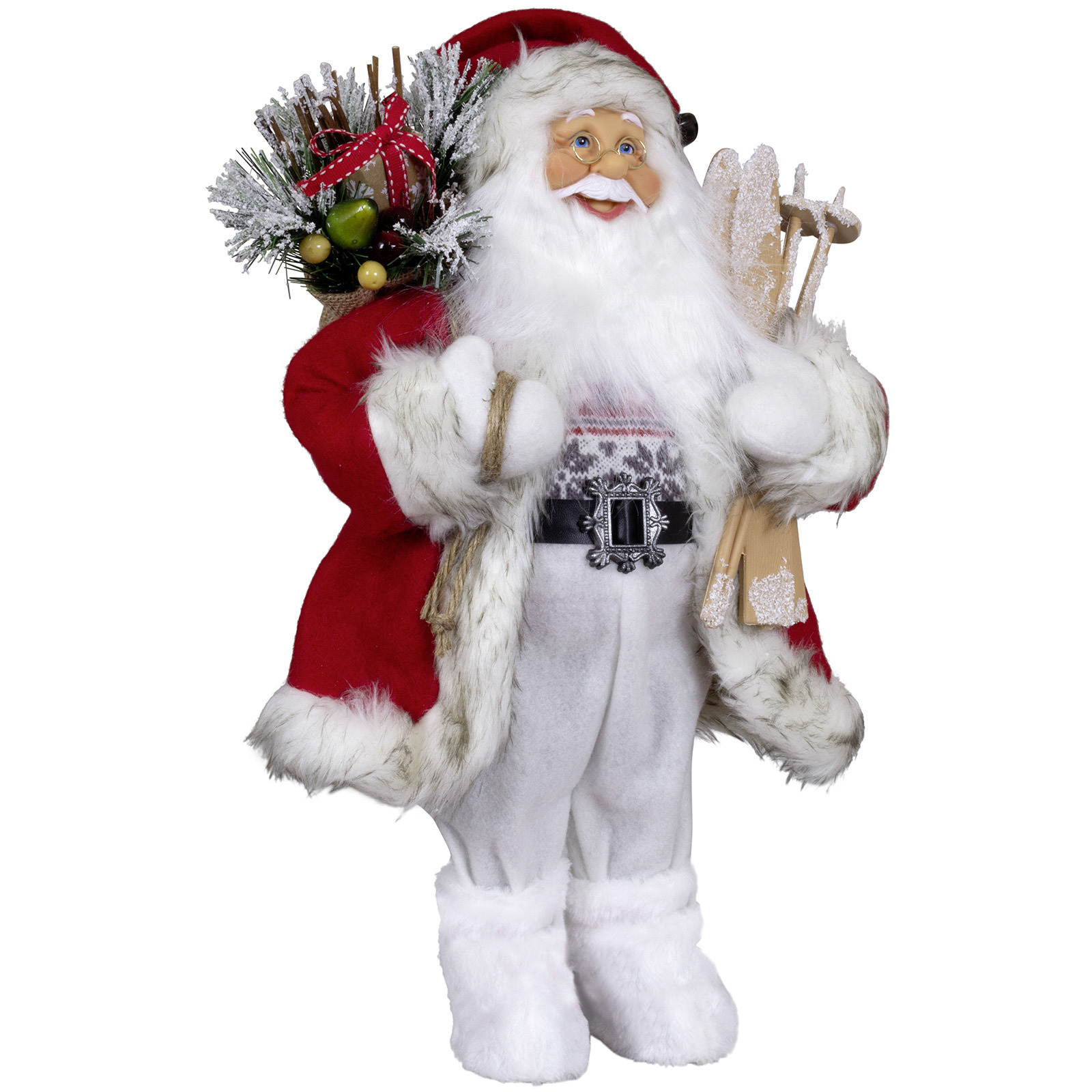 Kerstman pop Maarten H45 cm rood staand kerst beeld -decoratie figuur