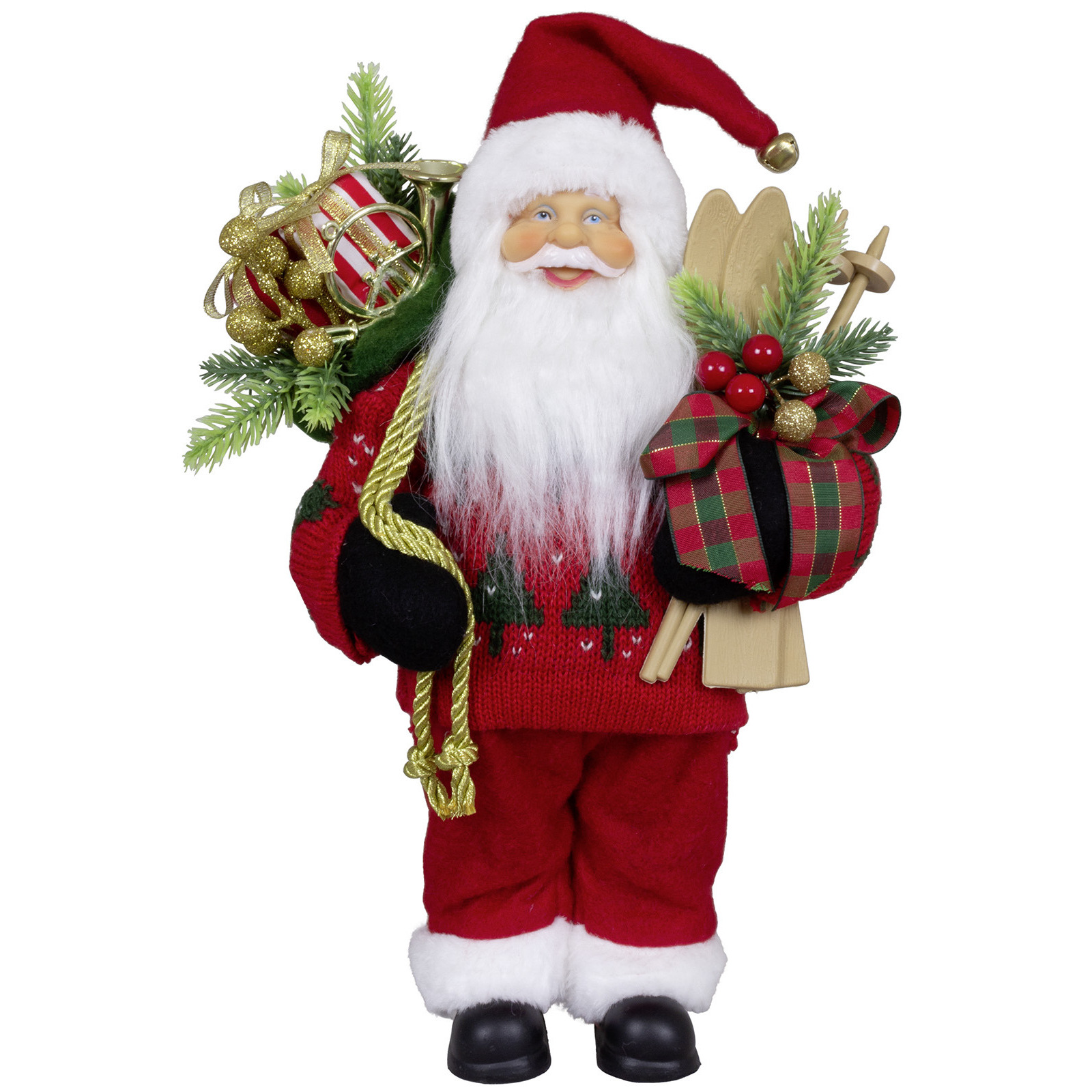 Kerstman pop Martijn H30 cm rood staand kerst beeld -decoratie figuur