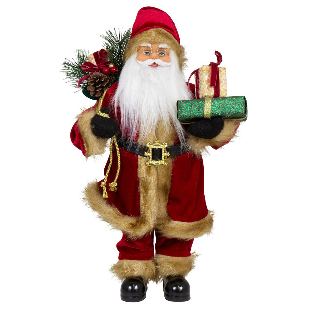 Kerstman pop Sven H45 cm rood staand kerst beeld -decoratie figuur