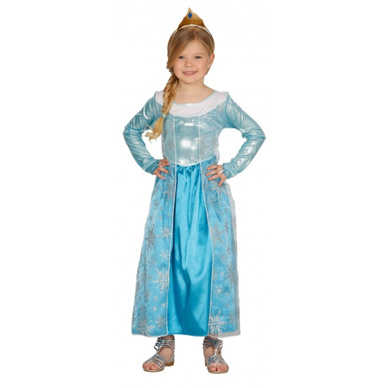 Kinderkostuum blauw prinses jurkje