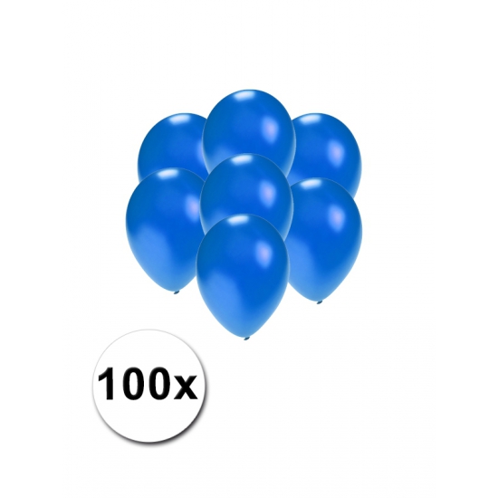 Kleine ballonnen blauw metallic 100 stuks