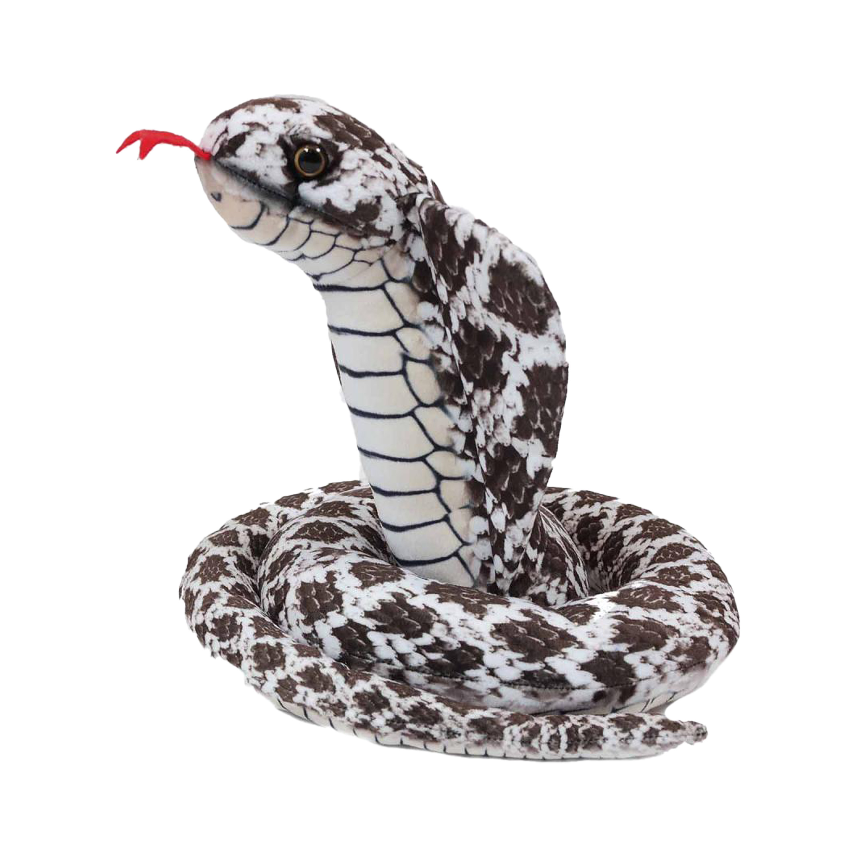 Knuffeldier Cobra slang zachte pluche stof donkerbruin premium kwaliteit knuffels 120 cm