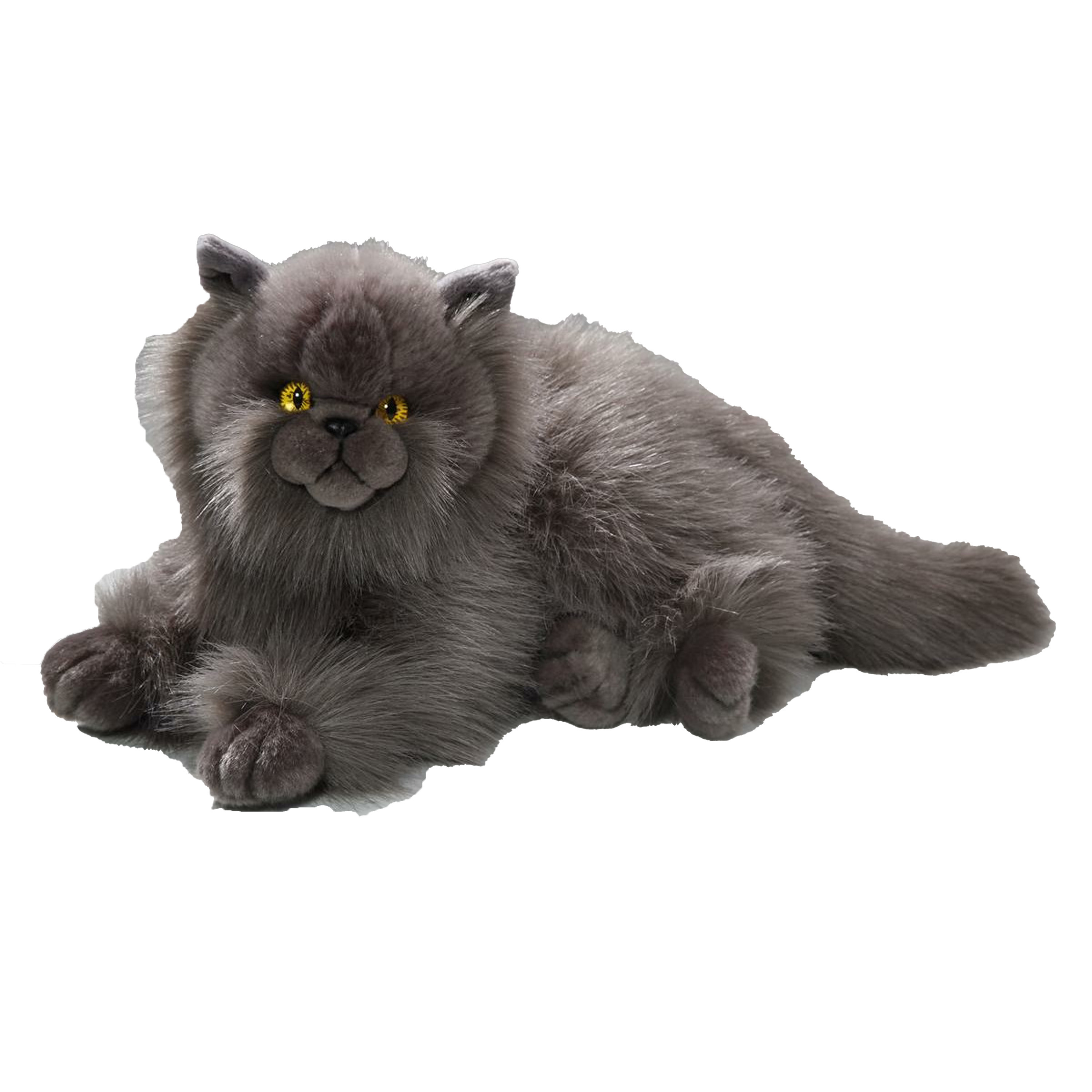 Knuffeldier Perzische kat-poes zachte pluche stof premium kwaliteit knuffels grijs 30 cm