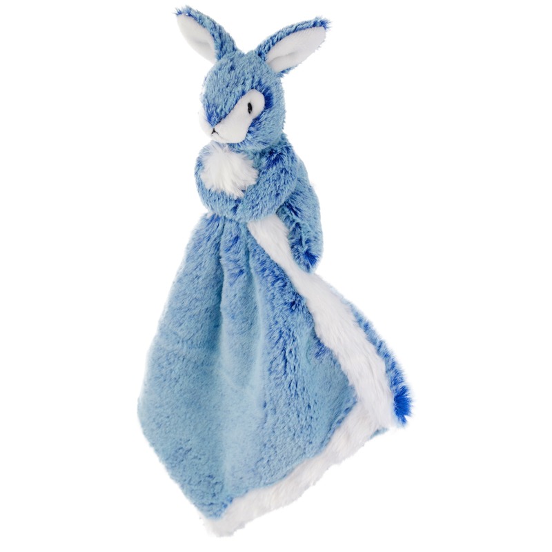 Konijnen/hazen speelgoed artikelen wolf tuttel/knuffeldoek knuffelbeest blauw 25 cm