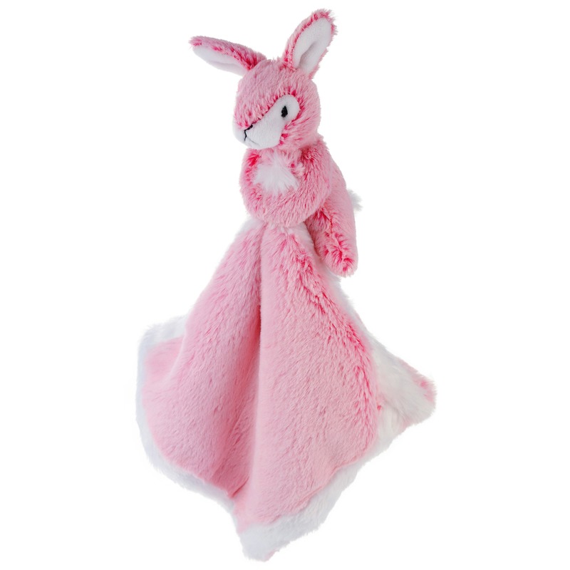 Konijnen/hazen speelgoed artikelen wolf tuttel/knuffeldoek knuffelbeest roze 25 cm