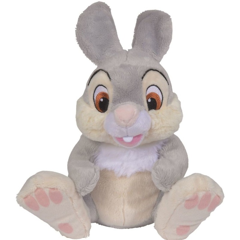 Konijnen speelgoed artikelen DisneyStampertje konijn knuffelbeest grijs 18 cm
