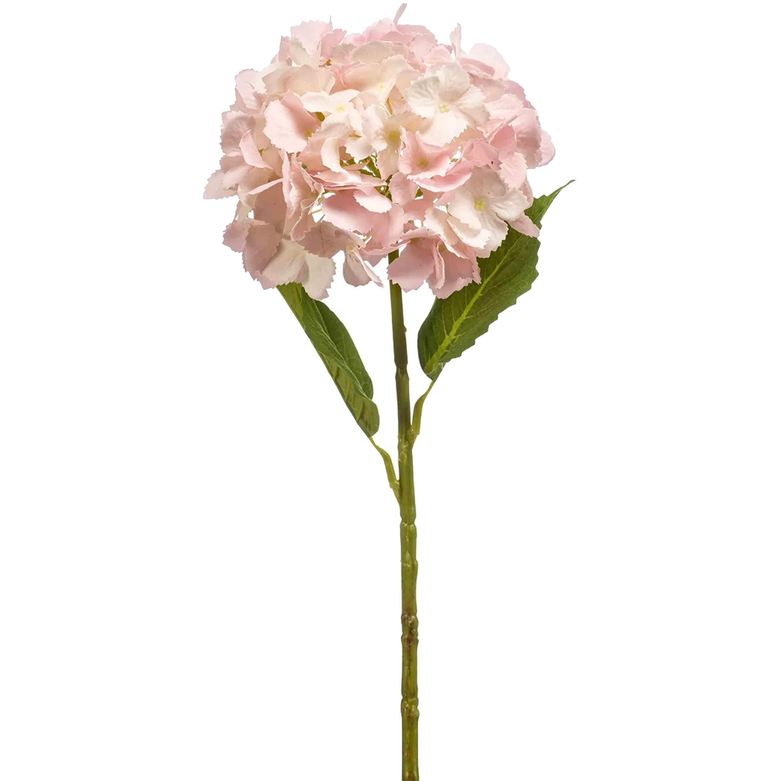 Kunstbloem Hortensia tak 52 cm licht roze Real Touch hydrangea kunst zijdebloemen