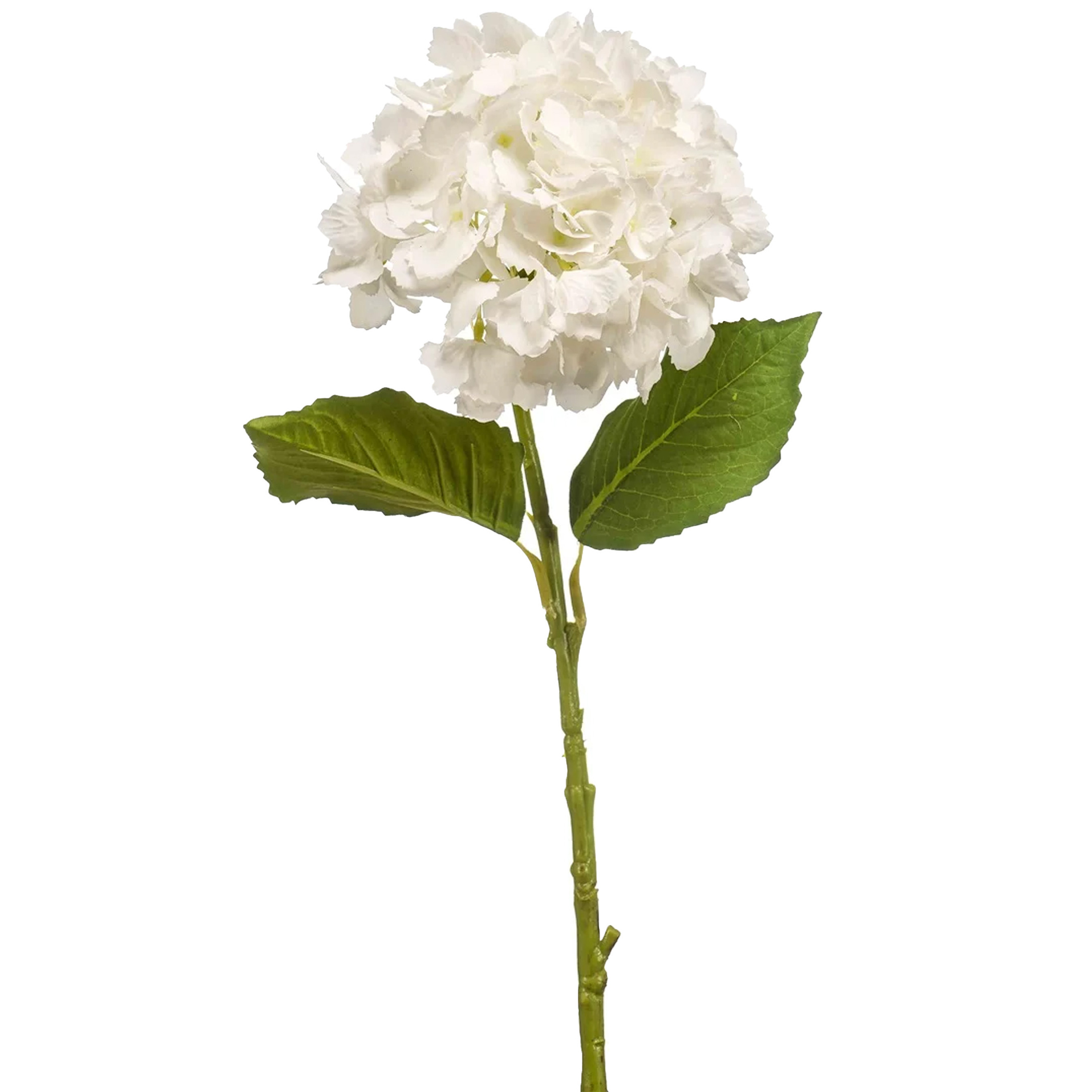 Kunstbloem Hortensia tak 52 cm wit Real Touch hydrangea kunst zijdebloemen