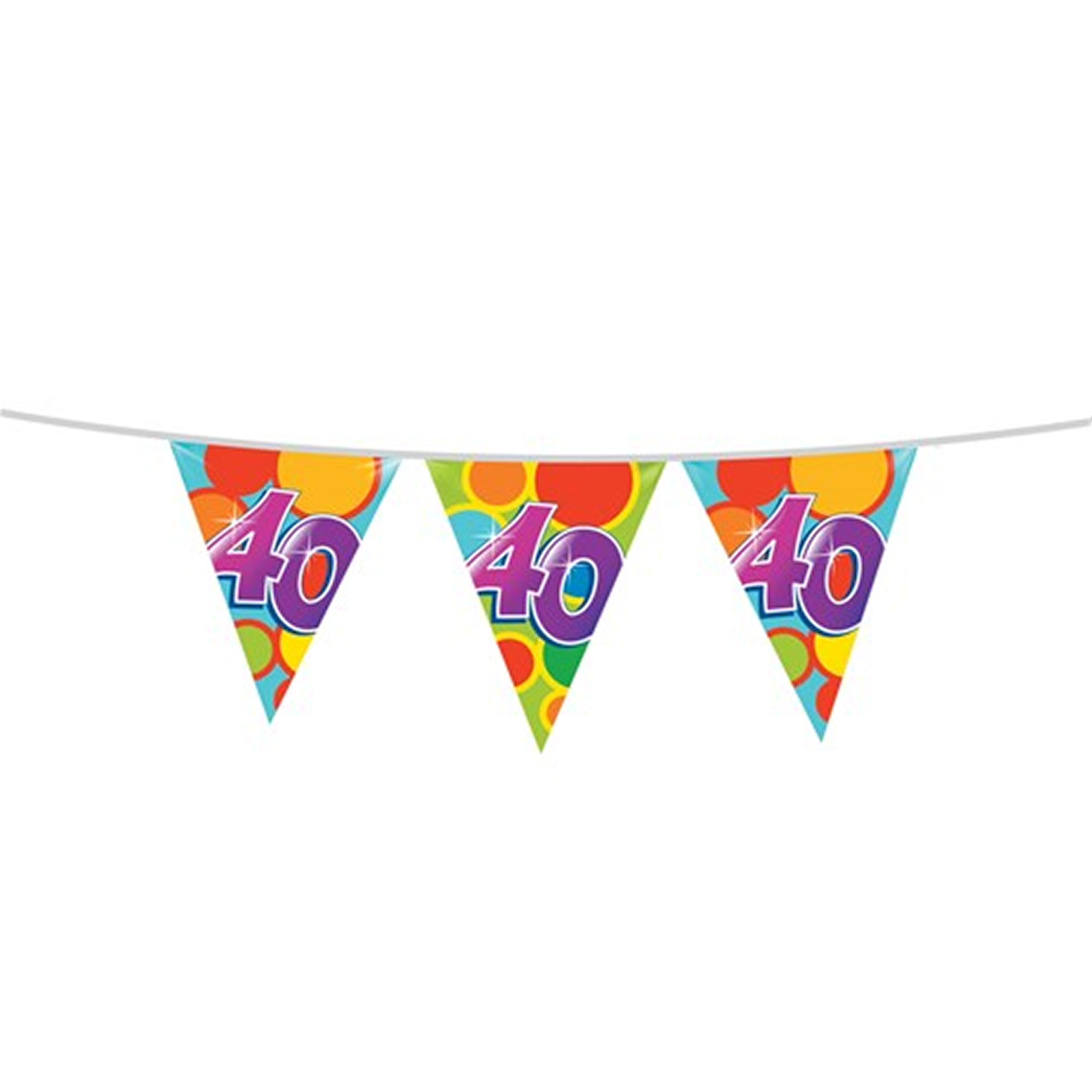 Leeftijd verjaardag thema vlaggetjes 40 jaar plastic 10 meter
