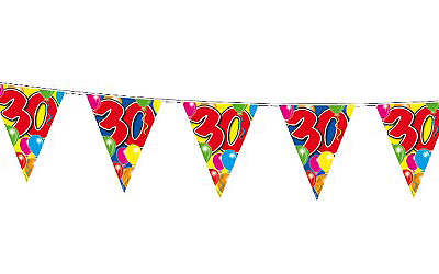 Birthday deco set 30 years 50x balloons and 2x bunting flags 10 meters