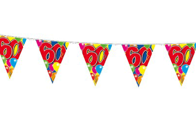 Birthday deco set 60 years 50x balloons and 2x bunting flags 10 meters