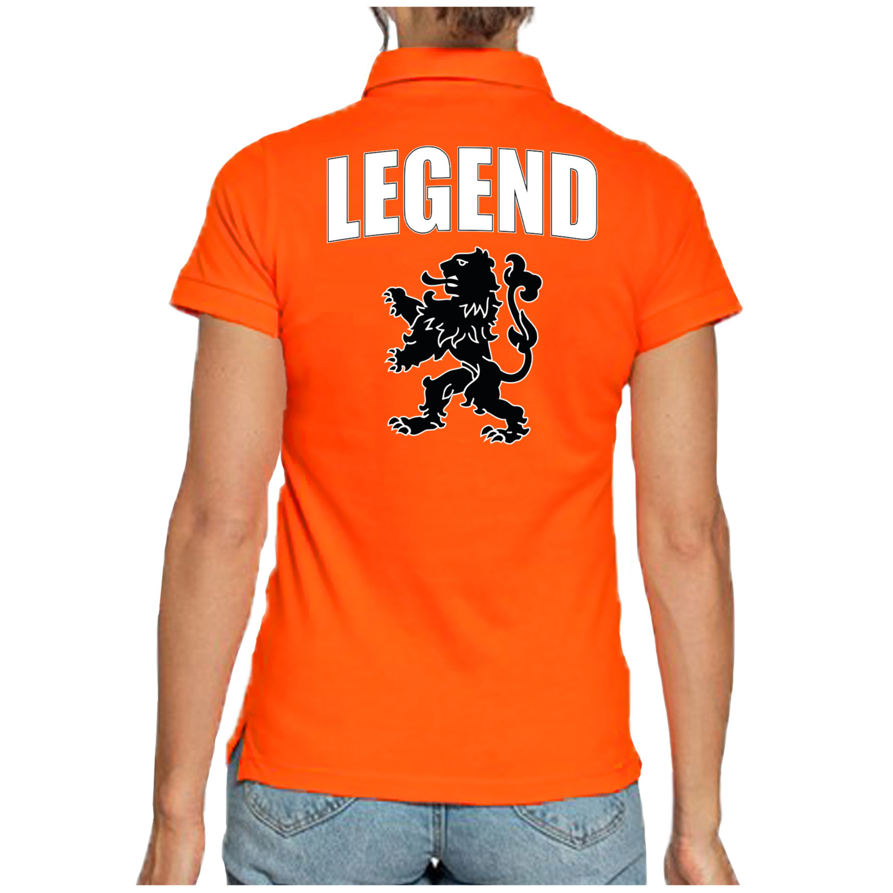 Legend Holland supporter poloshirt oranje met leeuw EK - WK voor dames