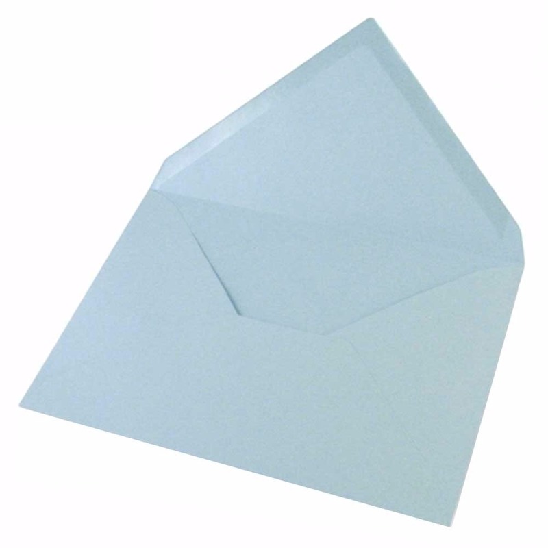 Lichtblauwe onbedrukte wenskaart enveloppen 5x