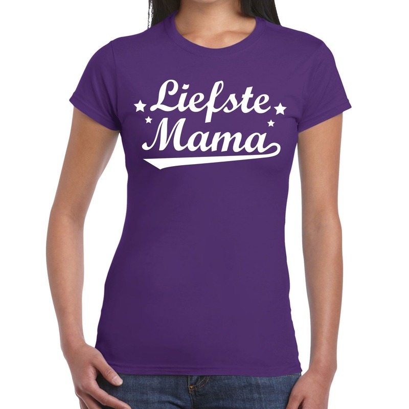 Liefste mama cadeau t-shirt paars dames