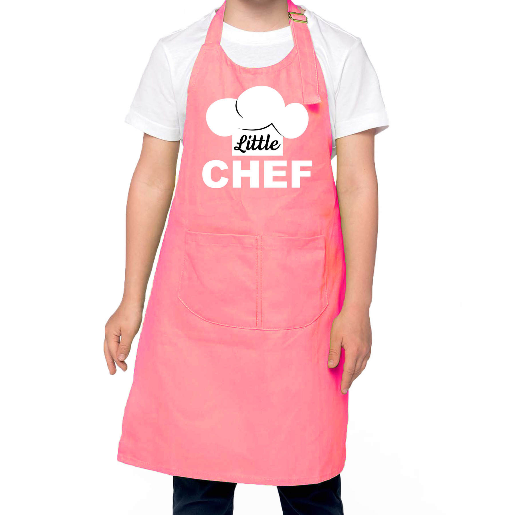 Little chef Keukenschort kinderen/ kinder schort roze voor jongens en meisjes