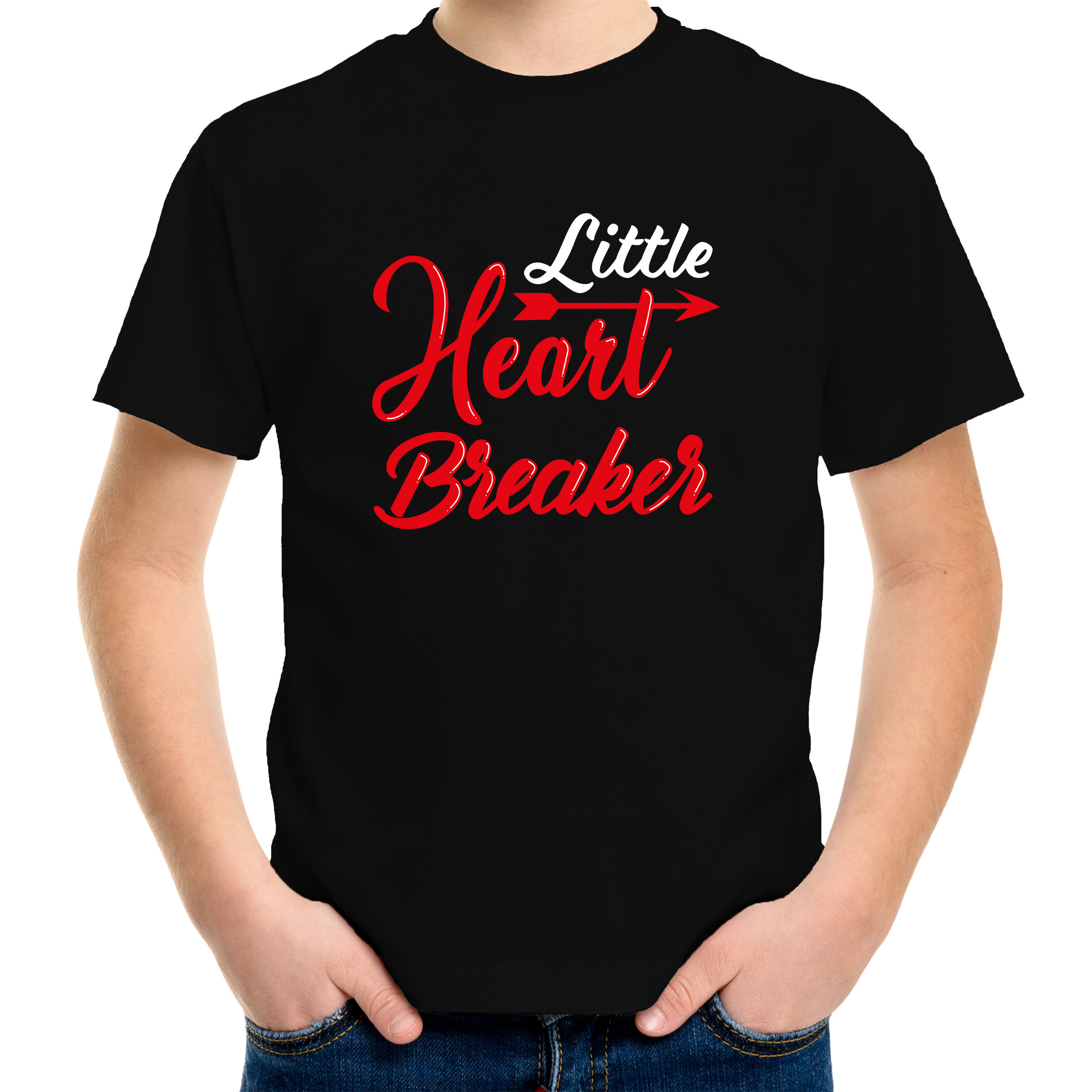 Little heartbreaker-Kleine hartenbreker cadeau t-shirt zwart voor kinderen
