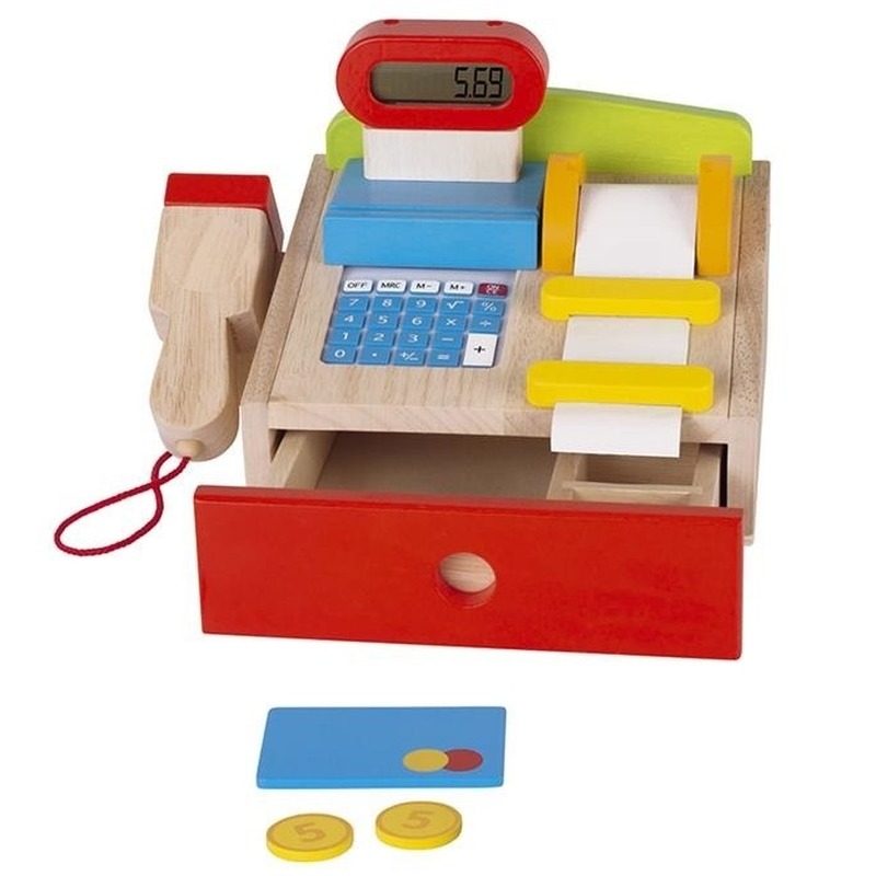 Luxe houten speelgoed kassa