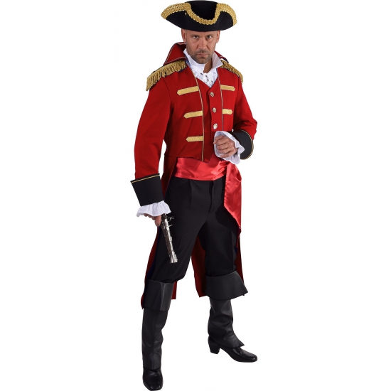Luxe piraat outfit rood voor heren