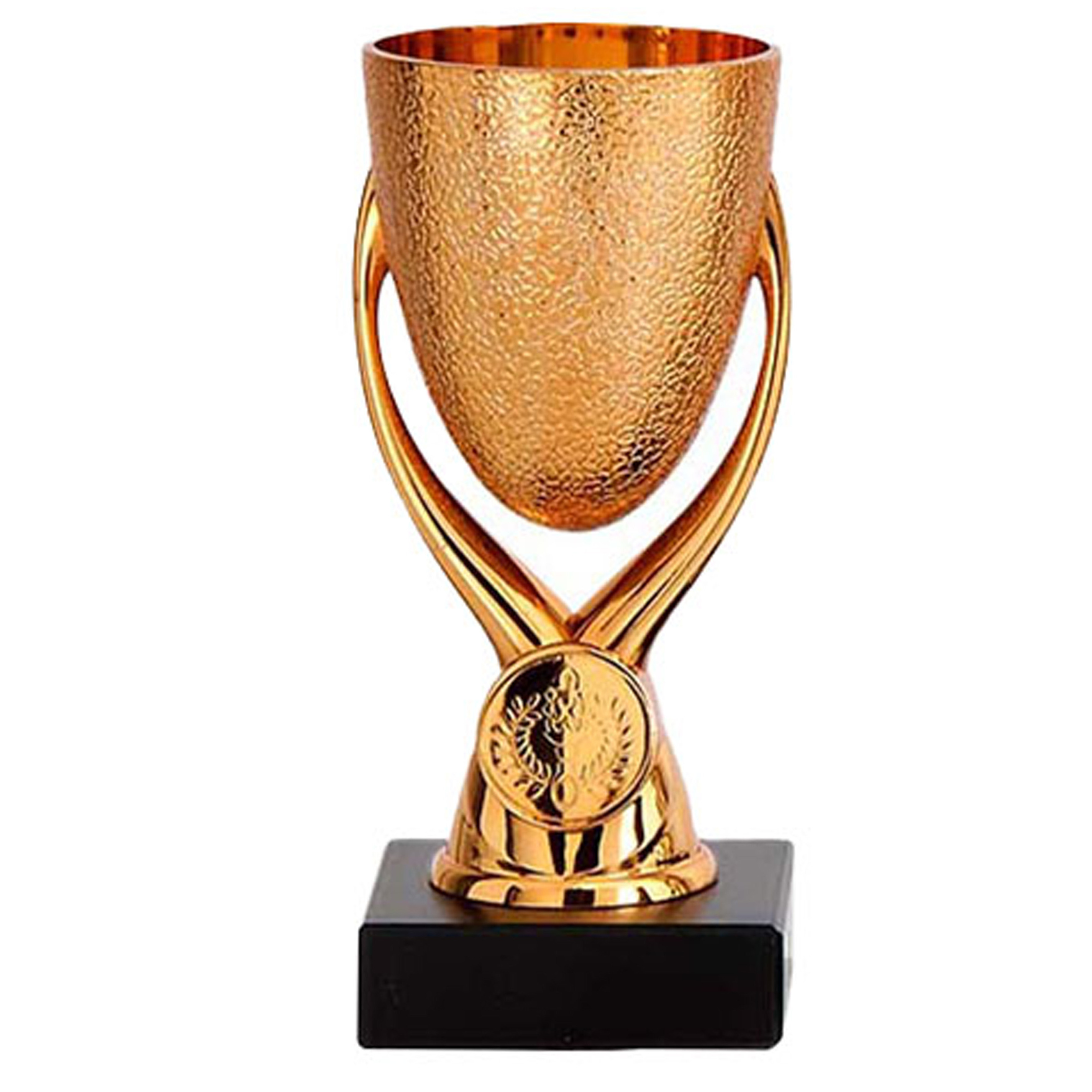 Luxe trofee-prijs beker op sierlijke poot brons kunststof 15 x 6,8 cm