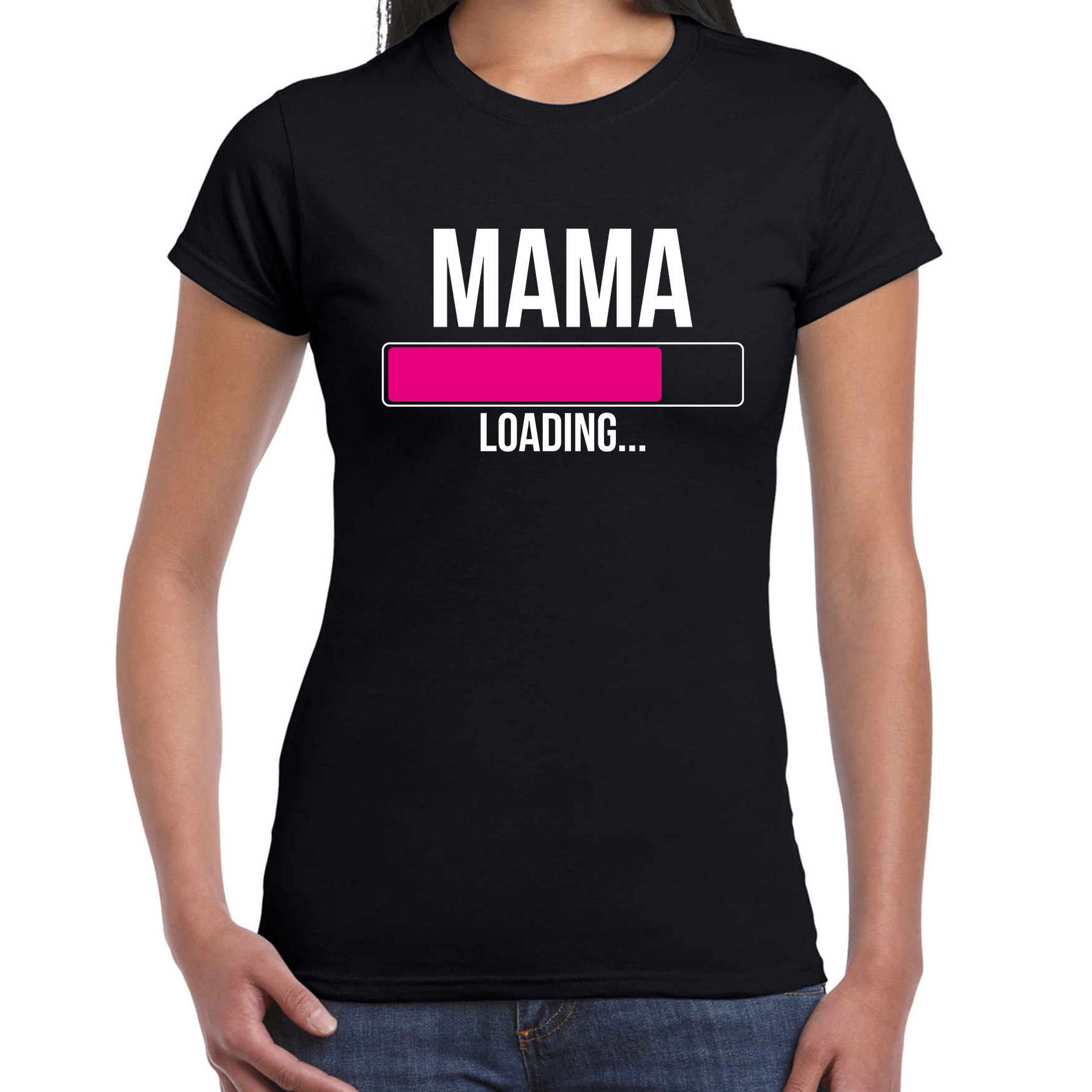 Mama loading t-shirt zwart voor dames Cadeau aanstaande moeder- mama