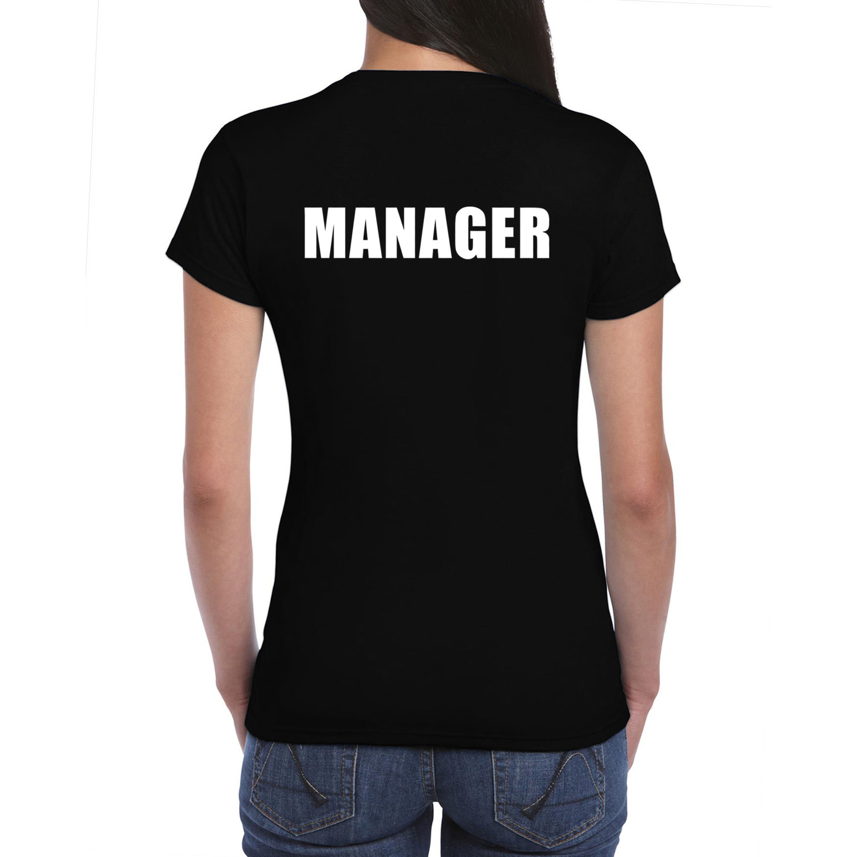 Manager tekst t-shirt zwart dames