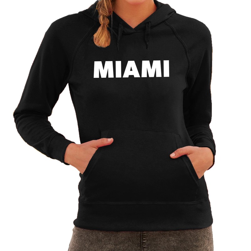 Miami-wereldstad hoodie zwart dames