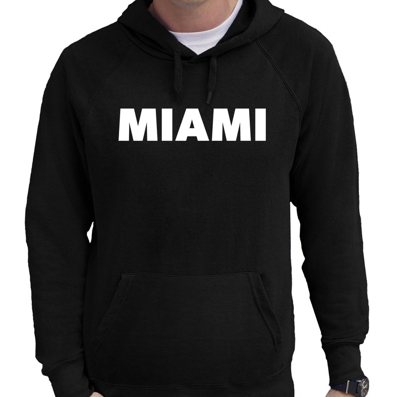 Miami wereldstad hoodie zwart heren