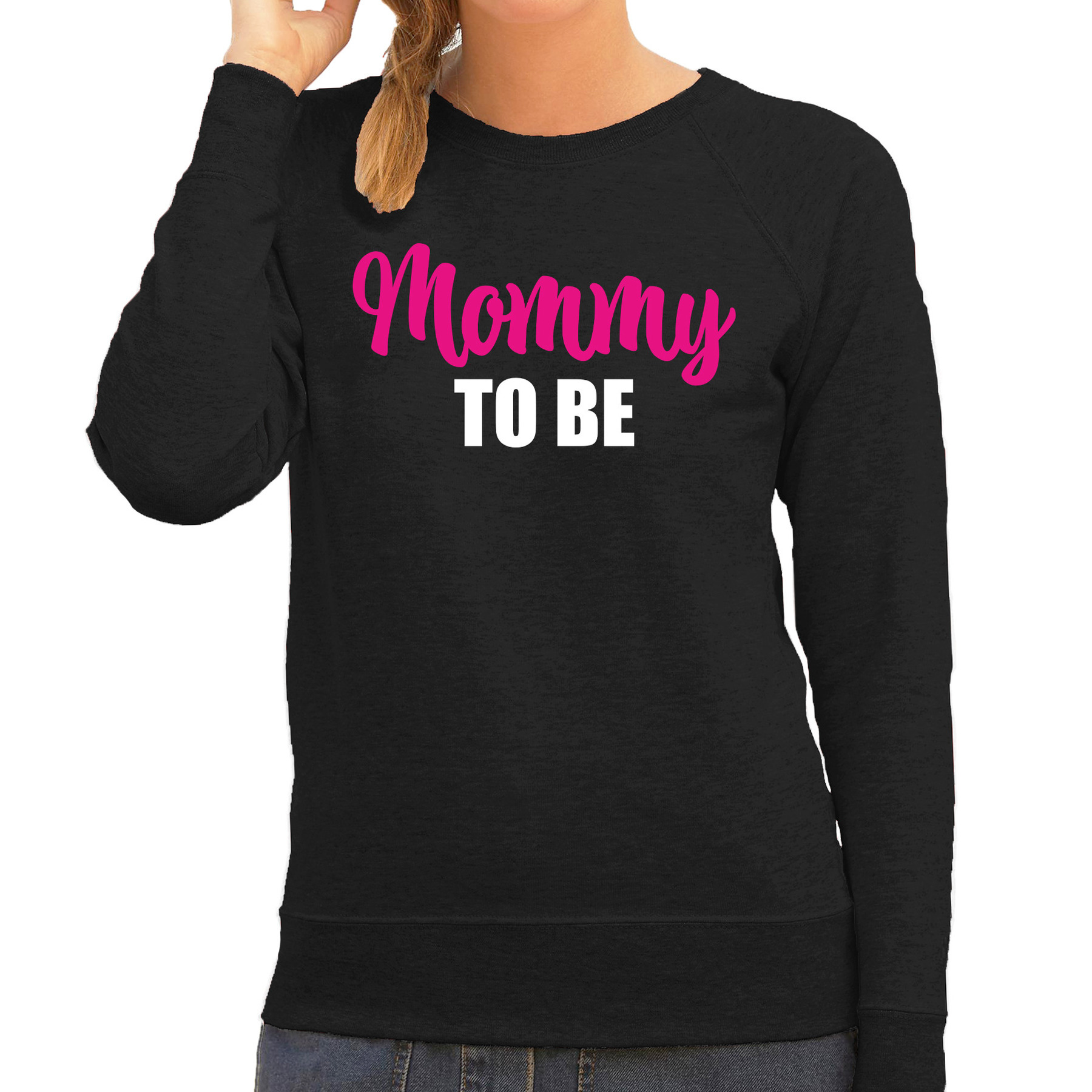 Mommy to be sweater-trui zwart voor dames Cadeau aanstaande moeder- zwanger