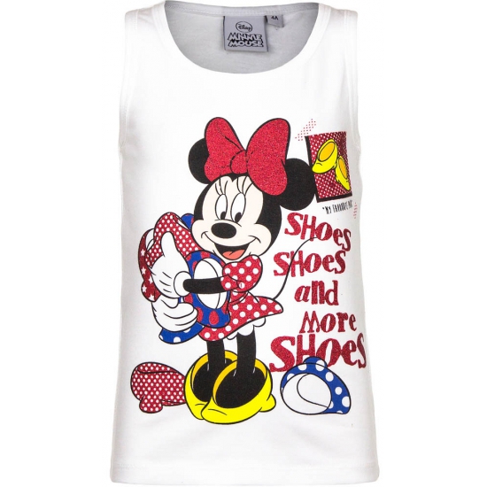 Mouwloos Minnie Mouse t-shirt wit