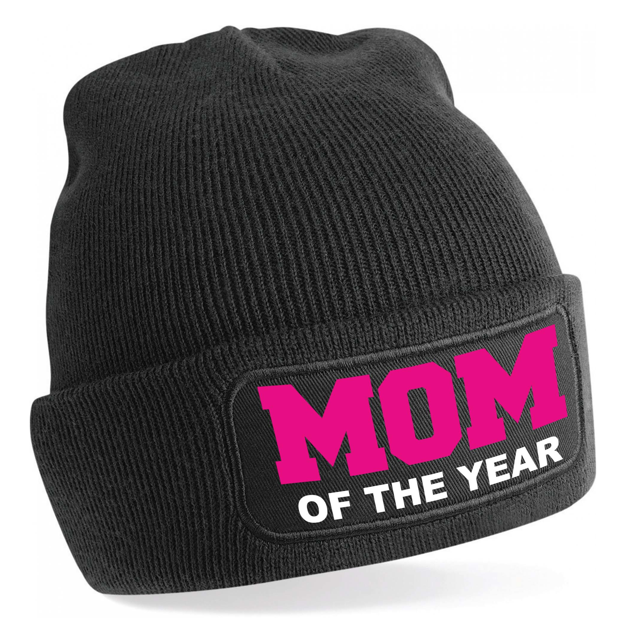 Muts mom of the year-moeder van het jaar zwart voor dames Winter cadeau mama- moeder