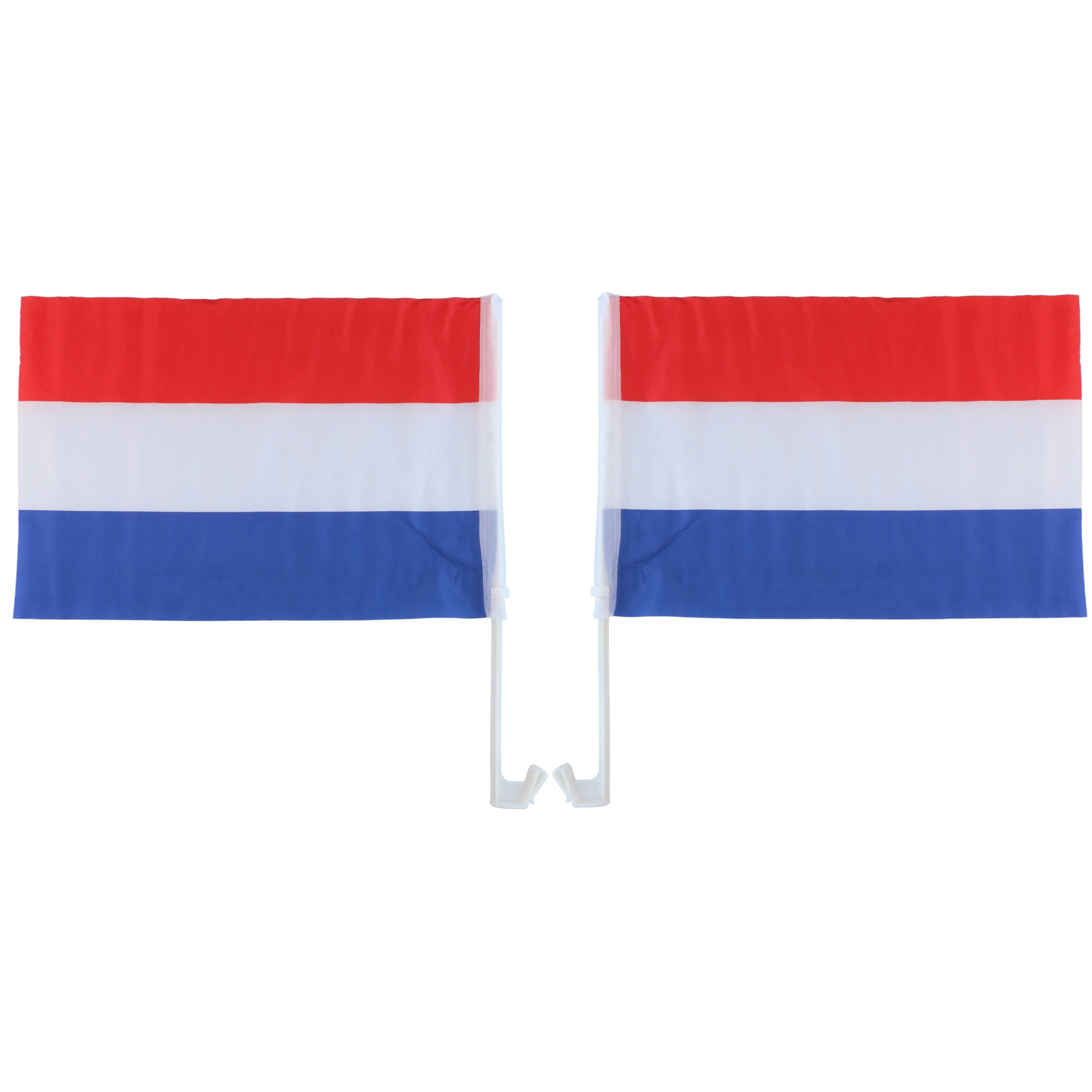 Nederland/Holland autovlaggen setje van 2 stuks 30 x 45 cm