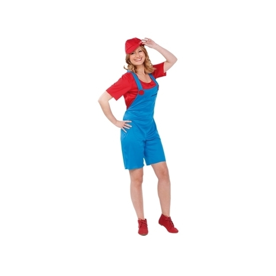 Nintendo look-a-like Mario dames verkleedpak