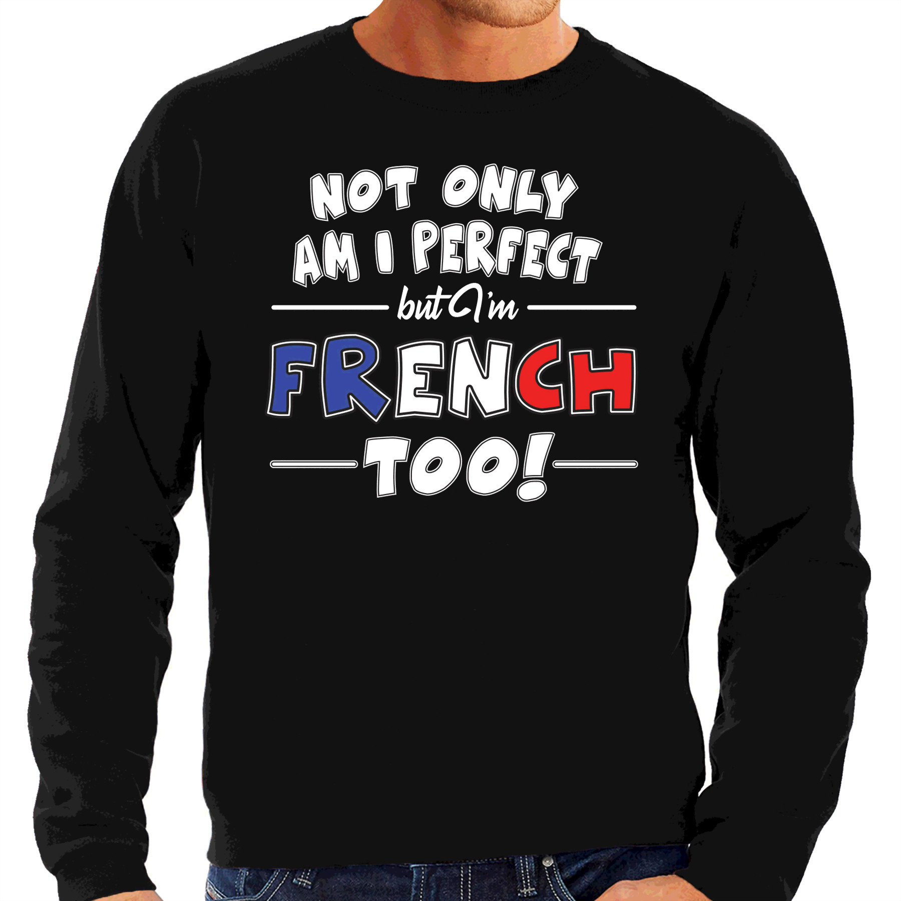 Not only perfect French-Frankrijk sweater zwart voor heren