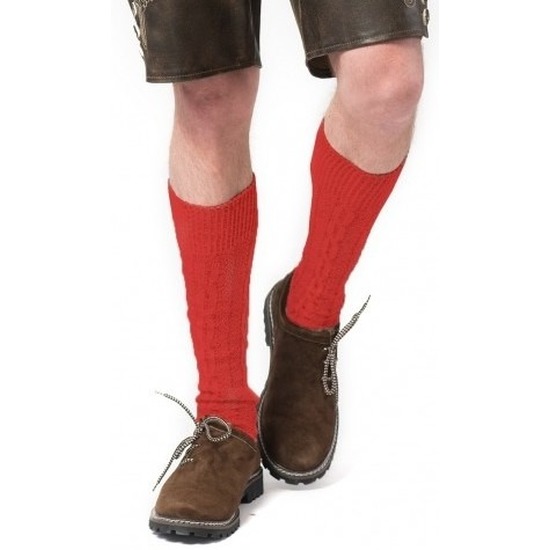 Oktoberfest Tiroler verkleed kousen rood voor volwassenen