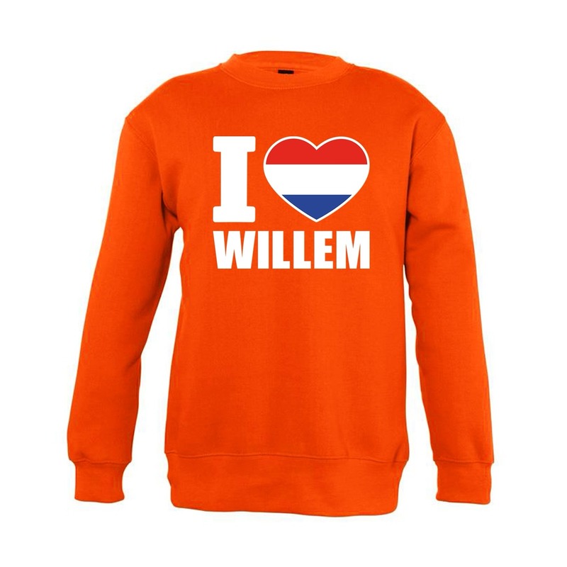 Oranje I love Willem sweater kinderen