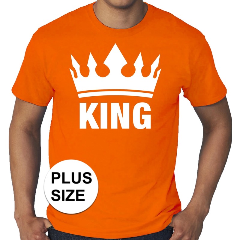 Oranje Koningsdag King grote maten shirt heren