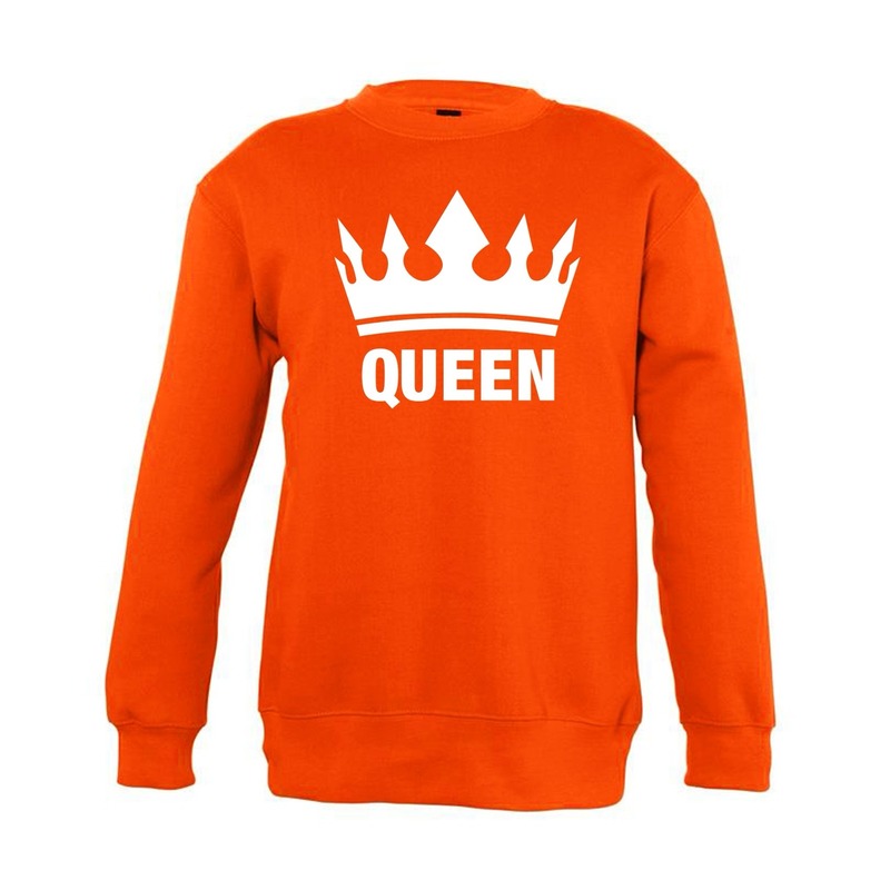 Oranje Koningsdag Queen sweater kinderen