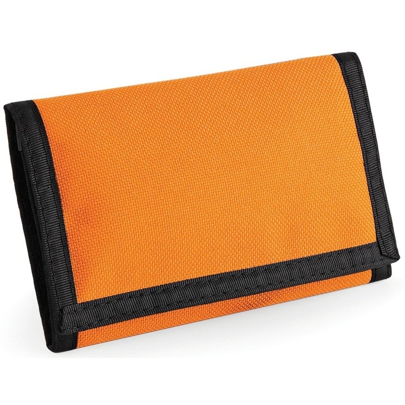 Oranje portemonnee klitteband