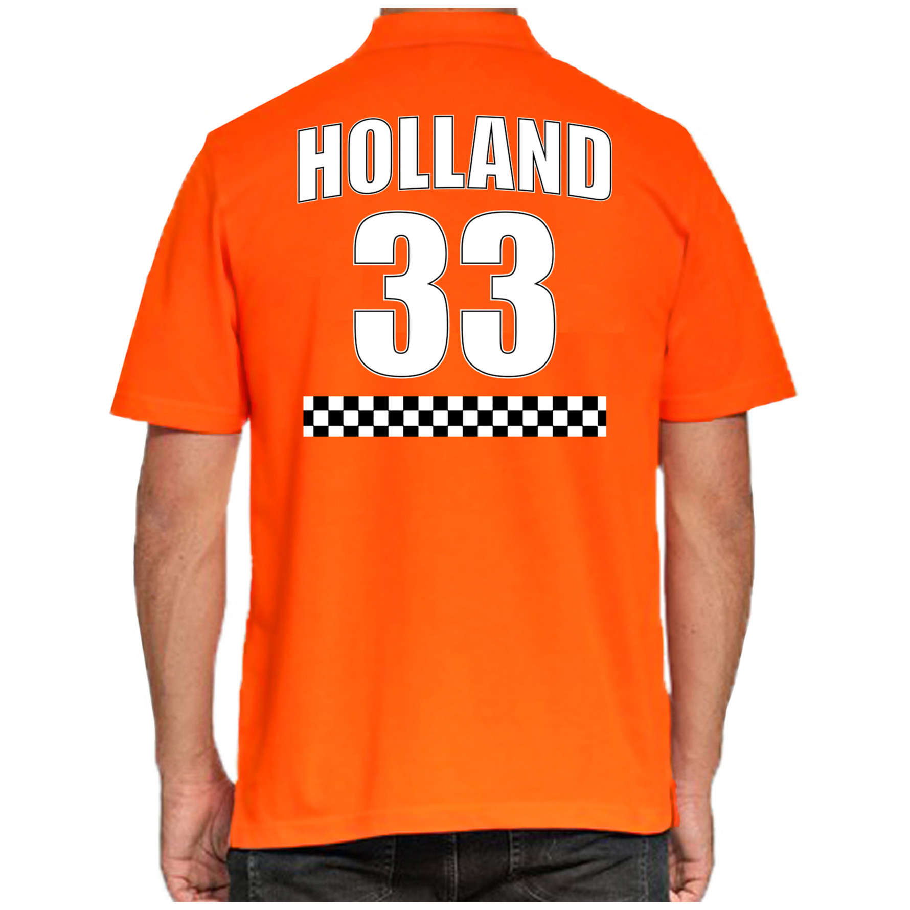 Oranje race poloshirt met nummer 33 - Holland - Nederland fan shirt voor heren