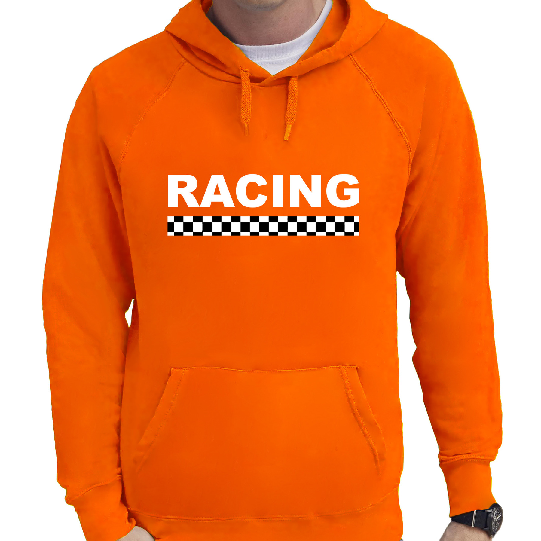 Oranje Racing supporter - race fan hoodie voor heren
