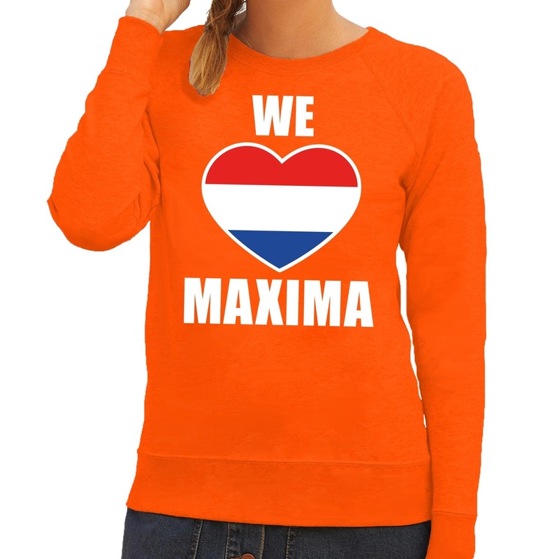 Oranje We love Maxima sweater dames