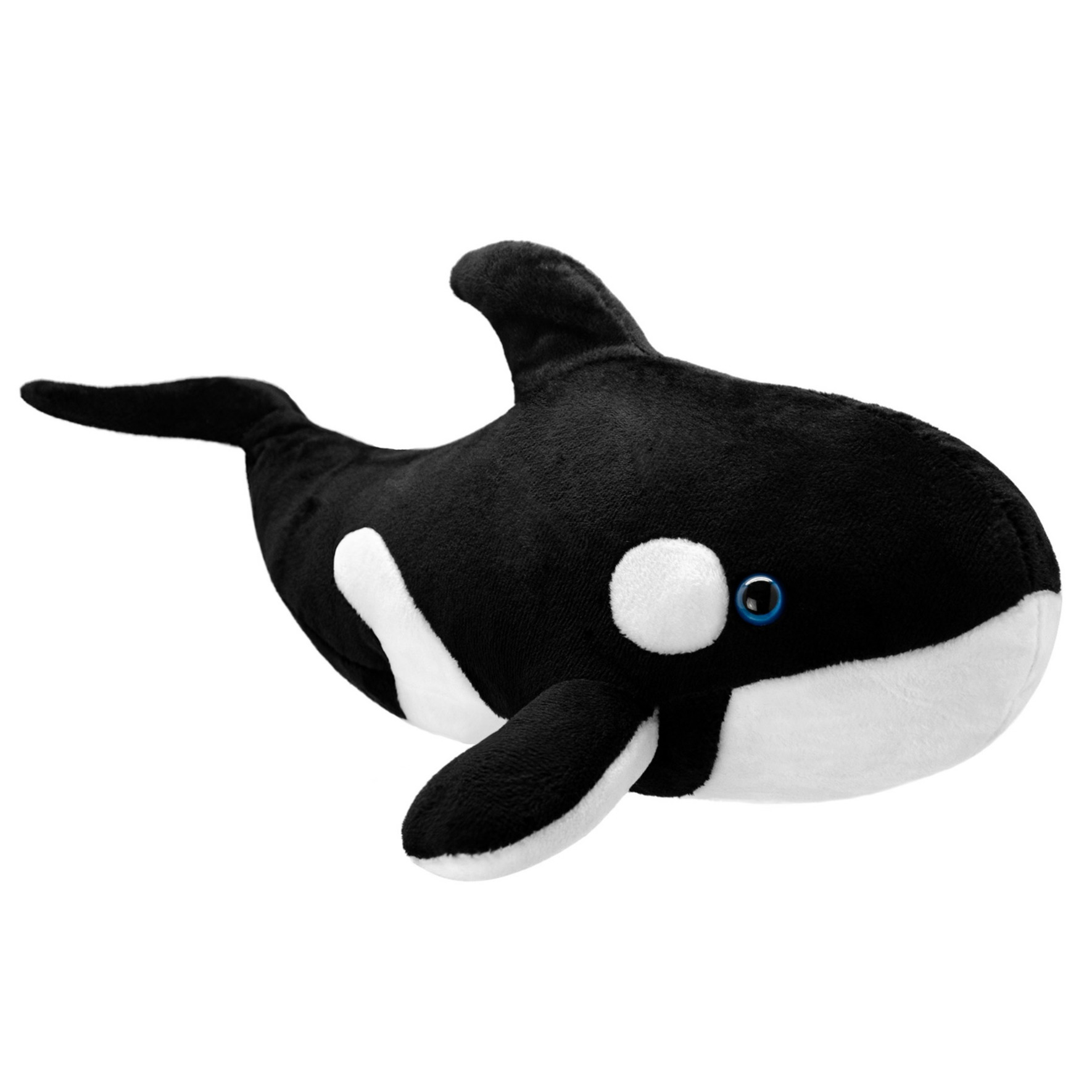 Orkas speelgoed artikelen orka knuffelbeest zwart-wit 38 cm