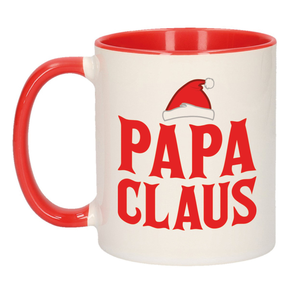 Papa Claus koffiemok-theebeker rood kerstcadeau vader 300 ml