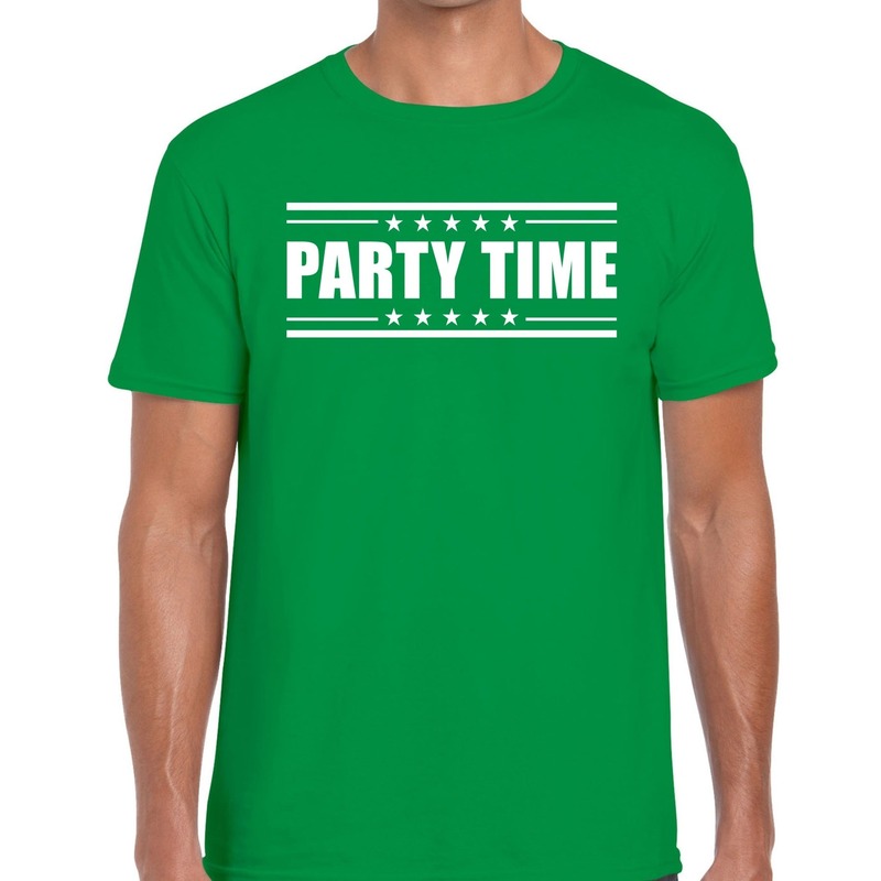 Party time t-shirt groen heren