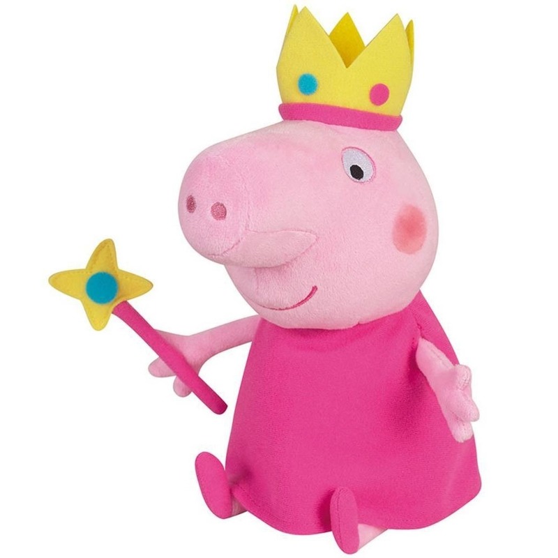 Peppa Pig speelgoed prinses knuffelbeest roze 24 cm varkentje/biggetje