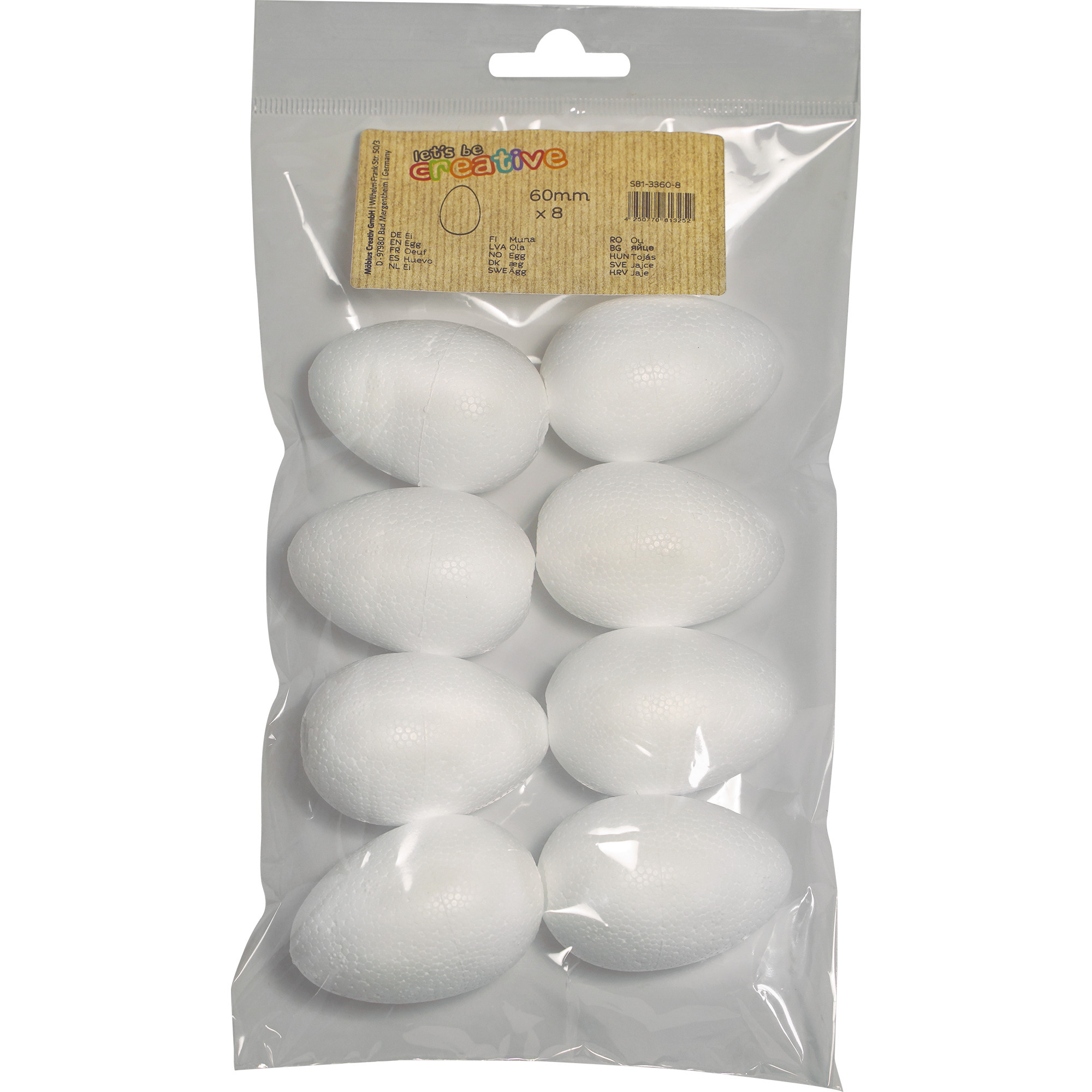 Piepschuim eieren - 8x -wit - 6 cm - Pasen decoraties