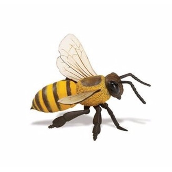 Plastic insecten-dieren speelgoed figuur honingbijen van 14 cm